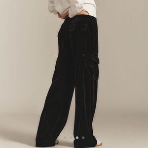 Sanctuary Black Velvet Cargo Pants